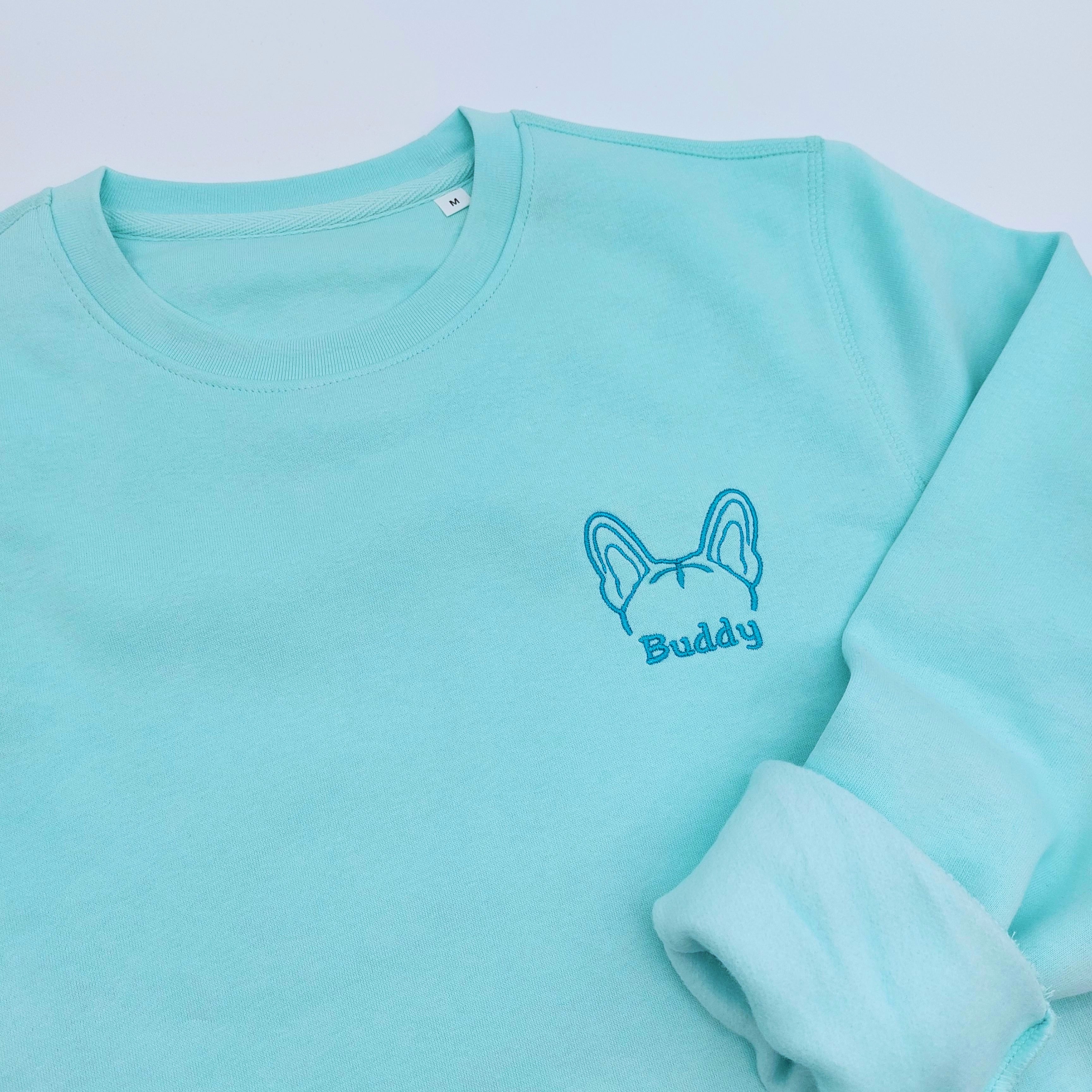 Personalised Dog Outline Embroidered Sweatshirt with Name