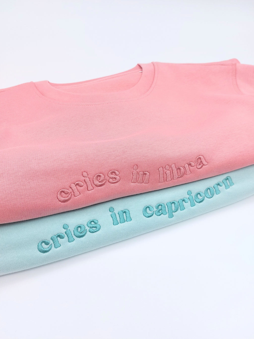 Cries in [Zodiac] Premium Embroidered Sweatshirt Colours