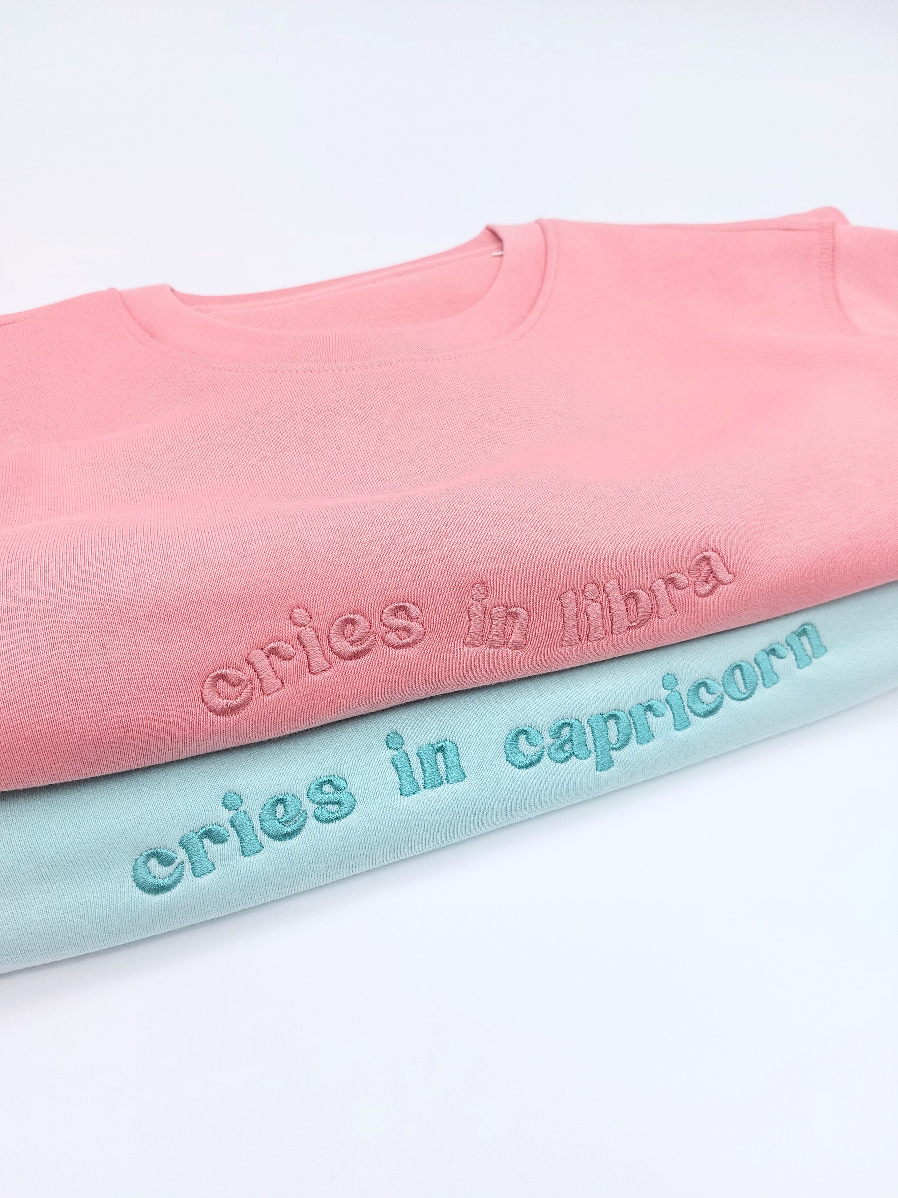 Cries in [Zodiac] Premium Embroidered Sweatshirt Colours